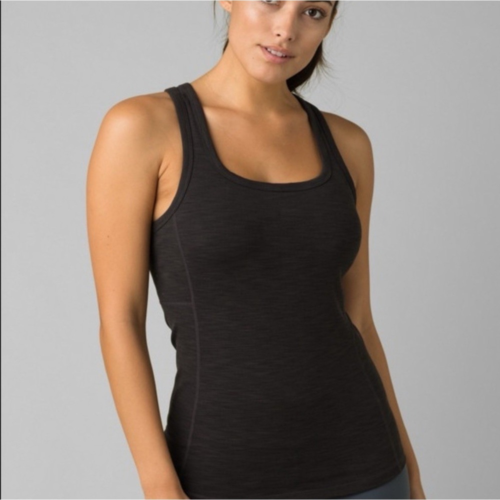 Women's Size Small Prana Becksa Tank with Built In Bra Charcoal Gray Yoga